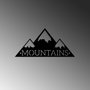 Wallity Mountains Escultura de Pared de Metal Negra